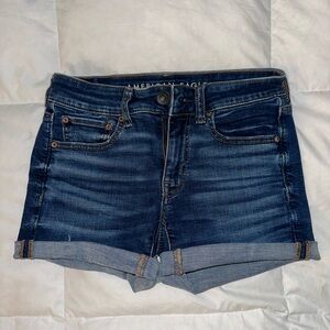 American Eagle Outfitters Blue Jean Shorts Rolled Hem